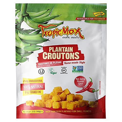 Tropicmax Glutenfreie Spicy Wegerich, Croutons, 142 g, 2 Stück Tropicmax Glutenfreie Spicy Wegerich, Croutons, 142 g, 2 Stück von Tropicmax