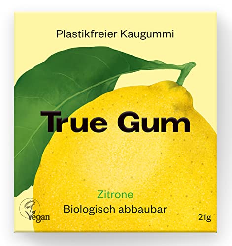 True Gum: ZITRONE | Plastikfreier Kaugummi | Biologisch Abbaubar | Vegan | 21 g von True Gum