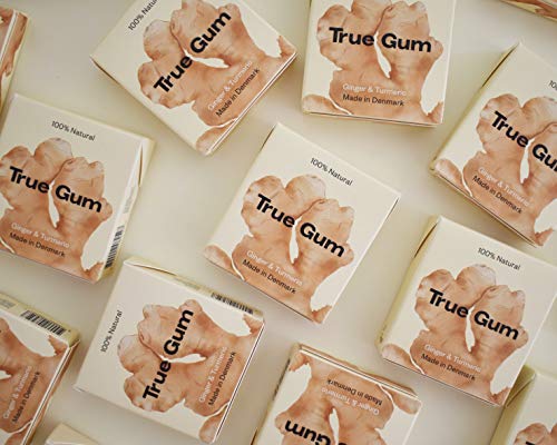 True Gum 10er SET: INGWER & KURKUMA | Plastikfreier Kaugummi | Biologisch Abbaubar | Vegan | 10 x 21 g, 210 g von True Gum
