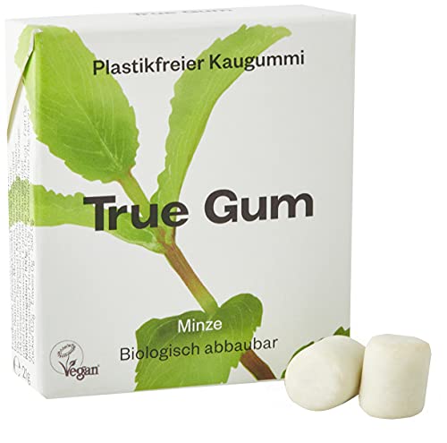 True Gum - Minze | Plastikfreier Kaugummi | Biologisch Abbaubar | Vegan | 21 g von True Gum