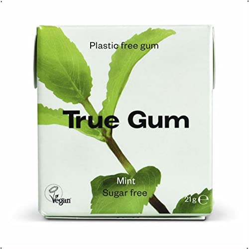 True Gum - Minze | Plastikfreier Kaugummi | Biologisch Abbaubar | Vegan | 21 g von True Gum