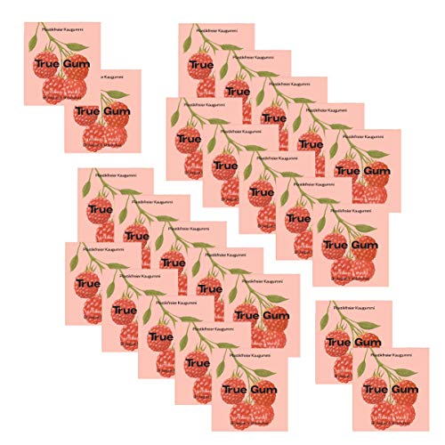 True Gum - Plastikfreie Kaugummi - Himbeere & Vanille - 24 x 21 g - 100% Biologisch abbaubar True Gum - Plastikfreie Kaugummi - Himbeere & Vanille - 24 x 21 g - 100% Biologisch abbaubar von True Gum