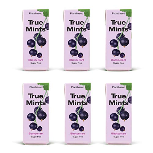 True Mints - 6er SET | SCHWARZE JOHANNISBEERE | Pflanzliche und zuckerfreie Pastillen, 6 x 13g, 78 g von True Gum