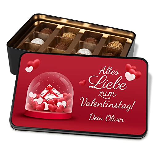 Geschenkdose mit 12 Confiserie-Pralinen „Alles Liebe zum Valentinstag!“ personalisiert - Geschenke Valentinstag – Schokolade - Geschenk für Ehefrau Mann Freundin von True Statements