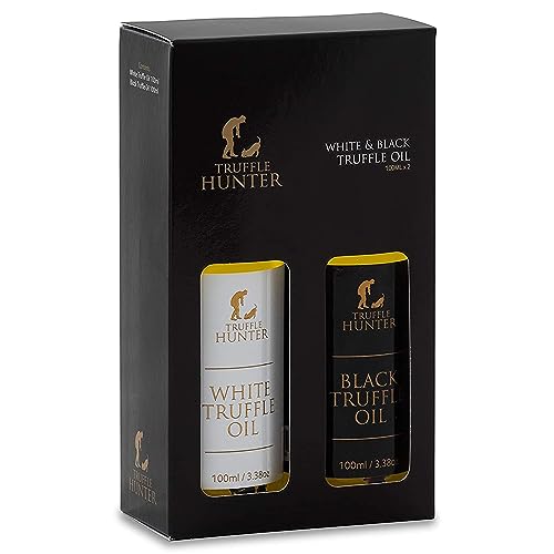 TruffleHunter - Schwarzes und Weißes Trüffelöl im Set - Natives Olivenöl extra zum Kochen & Würzen - 100 ml x 2 von TruffleHunter