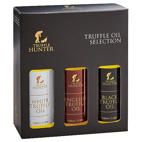 TruffleHunter – Trüffelöl-Set mit englischen, schwarzen und weißen Trüffeln – Natives Olivenöl extra & Kaltgepresstes Rapsöl – 100 ml x 3 von TruffleHunter