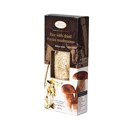 Arborio Risotto Reis mit Steinpilzen Dried Porcini Rice Mushrooms Boletus Edulis Rich in Antioxidants Fibres Reich an Antioxidantien Fasern 250g von Truffles