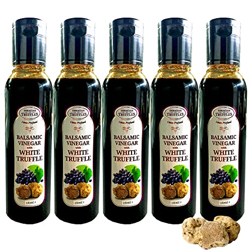 Balsamico Essig Aceto Balsamico Di Modena mit Weißen Trüffel, Balsamic Vinegar with white truffle, Qualitätsprodukt Premium Gourmet Delikatessen Salat Dressing (5 x 100ml) von Oil