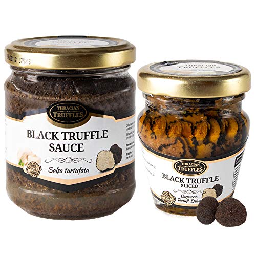 Carpaccio Tartufo Gourmet Black Summer Truffle 70% Delikatessen Sommertrüffel Schwarze Trüffel Scheiben und Schwarze Trüffel Saucen Black truffle sauce Trüffelcreme Sommertrüffel Tartufata (80g) von Truffles