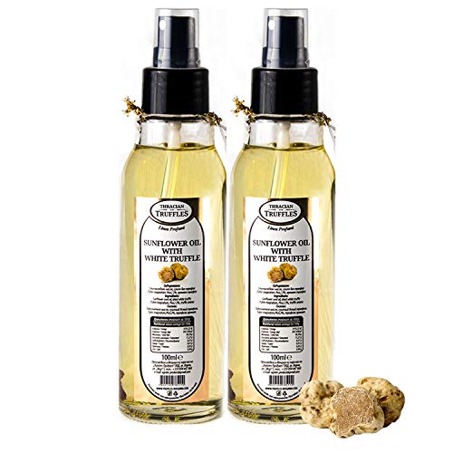 Natürliche Sonnenblumenöl mit Weißen Trüffel, Trüffel öl Sunflower oil with White truffle Premium Gourmet, Luxury oil, Ideal zum Kochen, Servieren, Salaten dressing Spray (200ml) von Oil