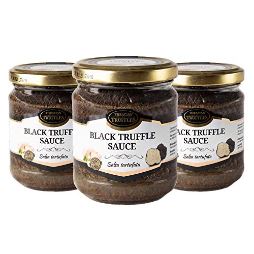 Schwarze Trüffel Saucen, Black truffle sauce, Trüffelcreme, Sommertrüffel Tuber Aestivum und Champignons, Delikatesse für Feinschmecker, für Fleisch, gegrilltes Brot, Omeletts, Pasta, Risotto, Sushi (3) von Truffles