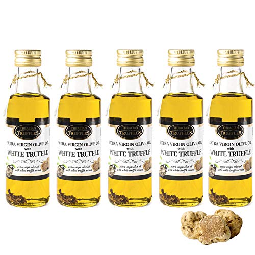 Trüffelöl Weißes Trüffelöl Premium White truffle olive oil Extra Virgin Echte Trüffelstücke, Gourmet Food Seasoning Marinaden, Ideal zum Kochen, Servieren, Salaten, Risotto, Pasta, Pizza (500ml) von Oil