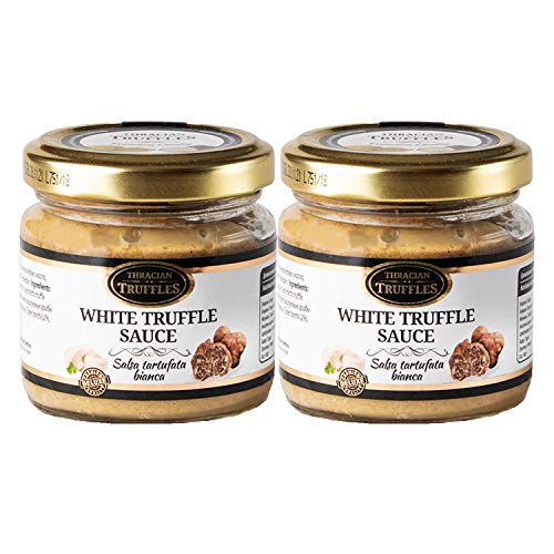 Weißen Trüffel Feinkost White Truffle Gourmet Trüffelcreme, die Delikatesse für Feinschmecker, Sauce für Spargel, Gemüse, Fisch & Fleisch, Geschenk Tartufata, Trüffelsoße weiß im glas (2 x 80g) von Pesto