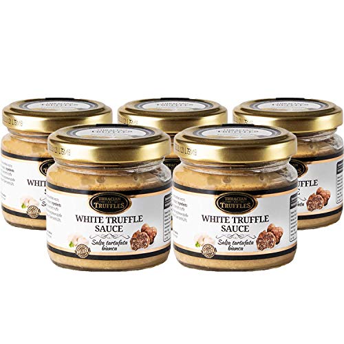 Weißen Trüffel Feinkost White Truffle Gourmet Trüffelcreme, die Delikatesse für Feinschmecker, Sauce für Spargel, Gemüse, Fisch & Fleisch, Geschenk Tartufata, Trüffelsoße weiß im glas (x5) von Pesto