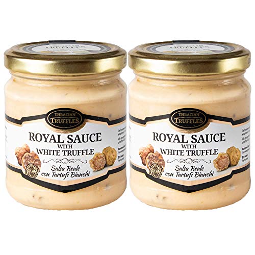 White truffle 👑 Royal 👑 Tuber magnatum Pico Weißen Trüffel mit Sahne und Käse, ideal für Fleisch, gegrilltes Brot, Omeletts, Pasta, Risotto, Sushi (2 x 180g) von Pesto