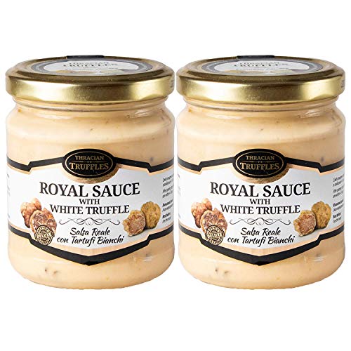 White truffle 👑 Royal 👑 Tuber magnatum Pico Weißen Trüffel mit Sahne und Käse, ideal für Fleisch, gegrilltes Brot, Omeletts, Pasta, Risotto, Sushi (2 x 80g) von Truffles