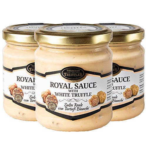 White truffle 👑 Royal 👑 Tuber magnatum Pico Weißen Trüffel mit Sahne und Käse, ideal für Fleisch, gegrilltes Brot, Omeletts, Pasta, Risotto, Sushi (3 x 180g) von Pesto