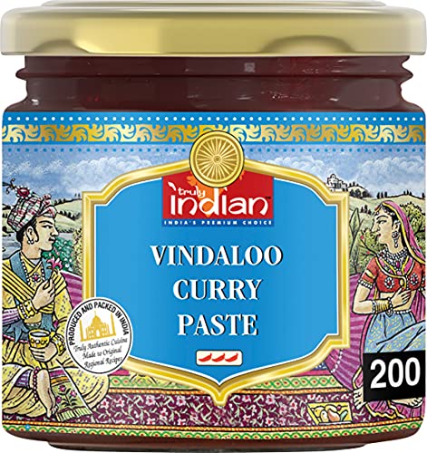 TRULY INDIAN Currypaste Vindaloo – Sehr scharfe Würzpaste für individuelle, schnelle Gerichte – Authentisch indisch kochen – 6 x 200 g von Truly Indian