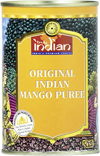 Truly Indian Mango-Püree - Indisches, gezuckertes Obst-Püree für Desserts und Saucen - 1 x 450 g 19375 von Truly Indian