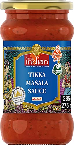 Truly Indian Tikka Masala Sauce, Angenehm scharfe Fertigsauce für schnelle Gerichte mit natürlichen Zutaten, Authentisch indisch kochen, Vegan & glutenfrei (6 x 285 g) von Truly Indian