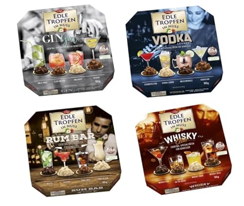 Trumpf Edle Tropfen In Nuss Spezialität Für Geniesser Vodka | Gin | Whisky | Rum Bar Set Vorteilspackung 4 x 100g Trumpf Edle Tropfen In Nuss Spezialität Für Geniesser Vodka | Gin | Whisky | Rum Bar Set Vorteilspackung 4 x 100g von Trumpf