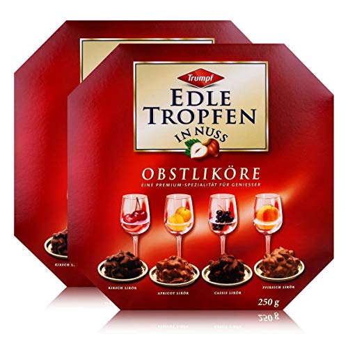 Trumpf Edle Tropfen in Nuss Obstliköre 250g - Pralinen mit Alkohol (2er Pack) von Trumpf