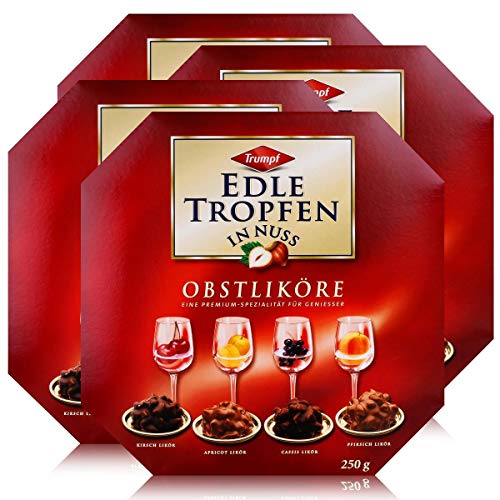 Trumpf Edle Tropfen in Nuss Obstliköre 250g - Pralinen mit Alkohol (4er Pack) von Jlwiy