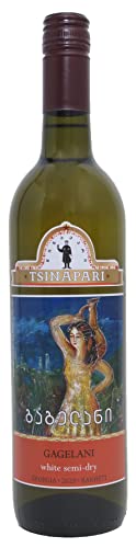 Georgischer Wein GAGELANI, weiß halbtrocken, aus autochthone Rebsorte Rkatsiteli, 0,75L, Georgien, Sommerwein von Tsinapari