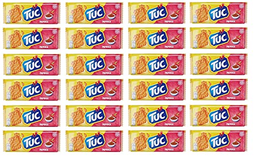 24x Tuc Paprika Gesalzener Snacks mit Paprika Cracker 100g Salzgebäck Knabberartikel von Tuc
