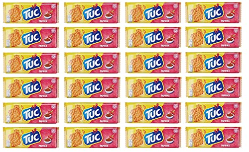 24x Tuc Paprika Gesalzener Snacks mit Paprika Cracker 100g Salzgebäck Knabberartikel von Tuc