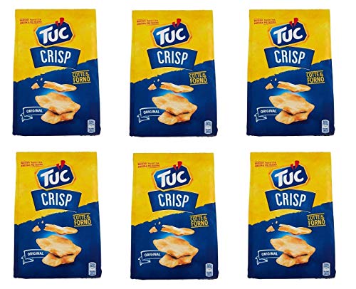 6x TUC Crisp Salzgebäck Crackers Gebacken gesalzen Meersalz 100g von Tuc