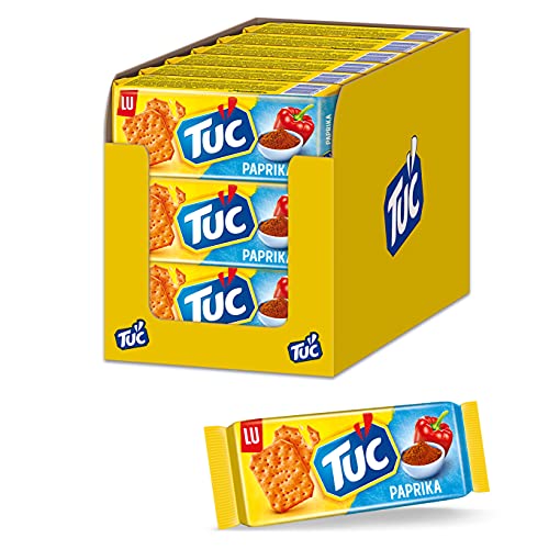 TUC Paprika 18 x 100g, Fein gesalzenes Knabbergebäck mit mild-fruchtigem Paprikageschmack von Tuc