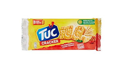 Tuc Cracker Pomodoro e Grana Padano Tomaten und Käse gebacken salziger Snack Salzgebäck Knabberartikel 250g von Tuc