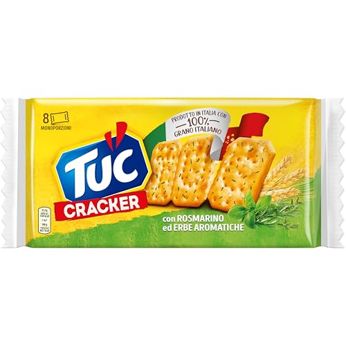 Tuc Cracker con Rosmarino ed Erbe Aromatiche mit Rosmarin und aromatischen Kräutern gebacken salziger Snack Salzgebäck Knabberartikel 250g von Tuc