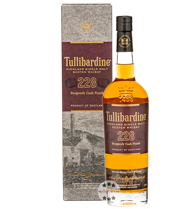 Tullibardine 228 Burgundy Cask Finish Highland Single Malt Whisky (43 % Vol., 0,7 Liter) von Tullibardine