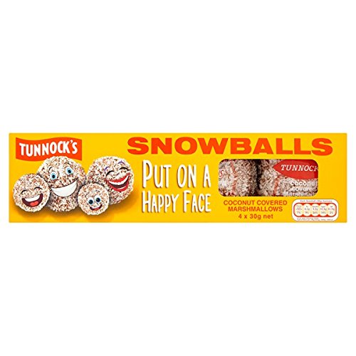 Tunnock des Schneeball- Coconut Covered Marshmallows 4 x 30g (120g) (Packung mit 12 x 4s) von Tunnock's