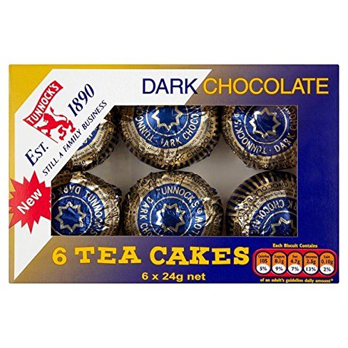 Tunnock 's-Tee Kuchen Dunkle Schokolade 6 x 24 g (Packung von 2) von Tunnock's