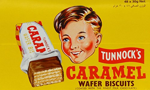 Tunnock Milk Chocolate Coated Caramel Wafer Biscuits 30 g (Pack of 48) von HazerBaba