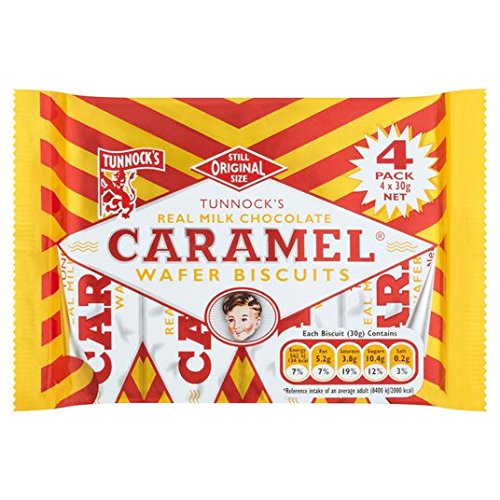 Tunnock Milch-Schokoladen-Karamell-Wafer 4 x 26,5 g von Tunnocks