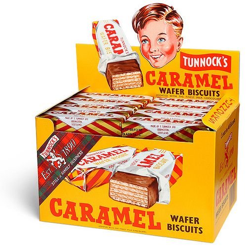 Tunnock Milchschokolade beschichtet Karamell Oblaten Kekse 30 g (48 Stück) von Tunnock's