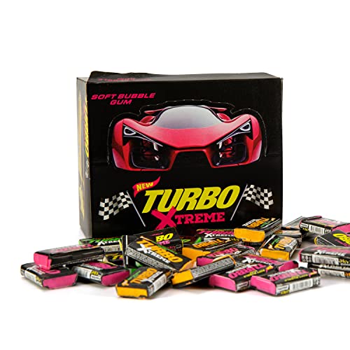 Xtreme Turbo Kaugummi kaut mit Sammler Autos, 90s Süßigkeiten Sammlung, Packung mit 100 Stück von Turbo gum