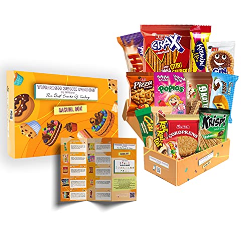 Casual Box Turkish Junk Foods Internationales Snacks-Pflegepaket, ultimative Auswahl an türkischen Leckereien, gemischte Snackpackung, beste ausländische Süßigkeiten oder ausländische Snacks-Box von Turkish Junk Foods By GUNBO
