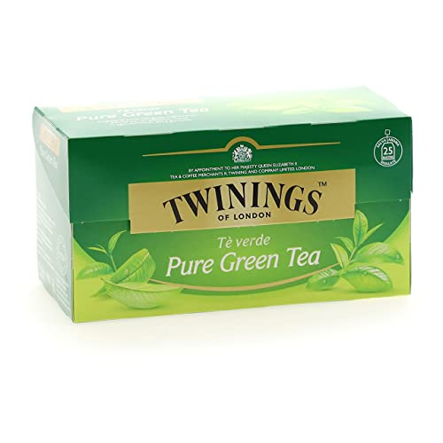 Twinings Pure Green Tea - Grüner Tee im Teebeutel - hochwertiger Grüntee pur in seiner reinsten Form für ursprünglichen Grünteegenuss, 25 Teebeutel (50 g) von Twinings