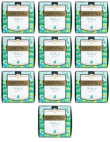 10er SET Twinings Medley of Mint 30 g (15 x 2 g im Beutel) / Schwarzer Tee / Minztee von Twinings