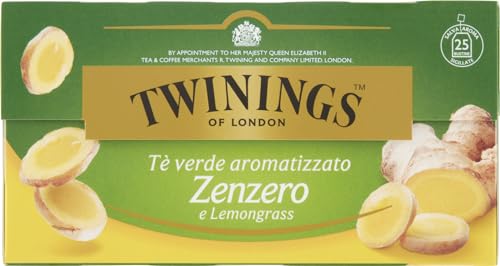 GINGER GREEN TEE ZENZERO TE GREEN AND LEMONGRASS 25 FILTERS von Twinings