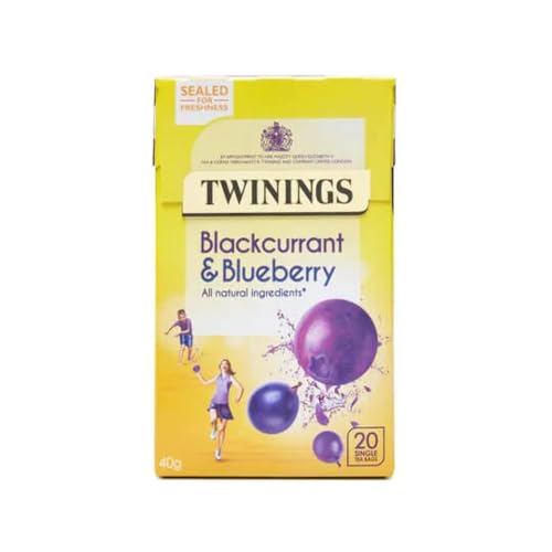 TWININGS Blackcurrant & Blueberry 1x 20 Teabags (80g) - Johannisbeer & Blaubeer Tee, Früchtetee von Twinings