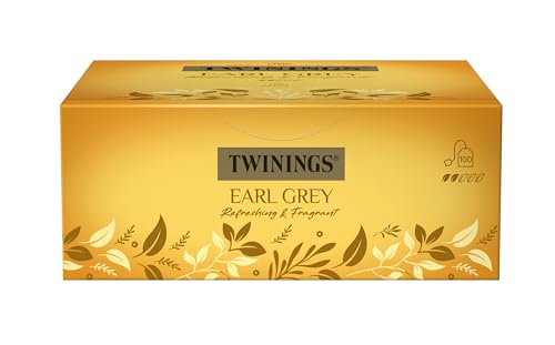 Twinings Earl Grey - Schwarzer Tee im Teebeutel verfeinert mit Bergamotte-Aroma - erfrischender Schwarztee aus China, 1er Pack (100 Teebeutel) von Twinings