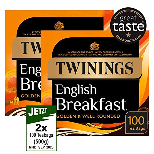 Twinings English Breakfast 2x 100 Btl. (500g) Original englische Version - Schwarzer Tee von Twinings
