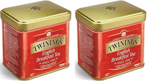 Twinings English Breakfast Tea Schwarzer Tee lose in der TeeDose kräftiger Schwarztee aus hochwertigen Teeblättern gepflückt in Sri Lankas und Indiens besten Teegärten g, Neutral, 100 gramm von Twinings