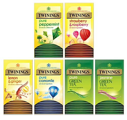 Twinings Infusions & Green Tea Variety Pack Umschlagteebeutel (6 x 20) von Twinings